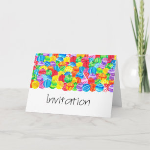 Weihnachten-Party Einladung, Aquarellbaumchen Feiertagskarte