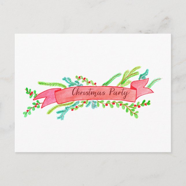 Weihnachten-Party Einladung, Weihnachten Postkarte (Vorderseite)