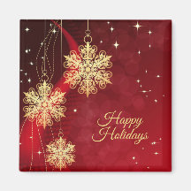 Weihnachten Party Geschenk Roter Golden Snowflakes