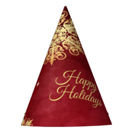 Weihnachten Party Geschenk Roter Golden Snowflakes Partyhütchen