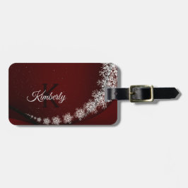 Weihnachten Party Kristallschneeflocken Rot Rustik Gepäckanhänger