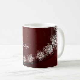 Weihnachten Party Kristallschneeflocken Rot Rustik Kaffeetasse