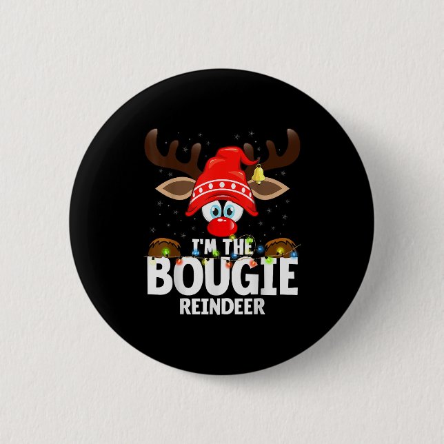 Weihnachten passend Ich bin das Bougie-Rentier  Button (Vorderseite)