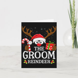 Weihnachten passend zum Bräutigam Rentiere Familie Karte