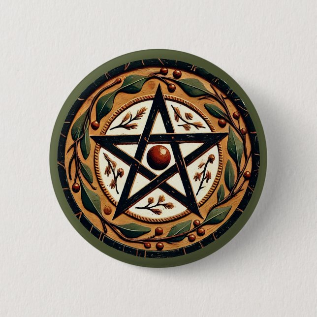 Weihnachten Pentagramm Button (Vorderseite)