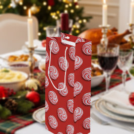 Weihnachten Peppermint Candy Festivals Weinbeutel Geschenktüte Für Weinflaschen