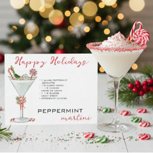 Weihnachten Peppermint Martini Cocktail Rezept Postkarte