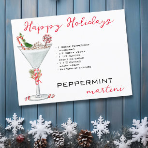 Weihnachten Peppermint Martini Cocktail Rezept Postkarte