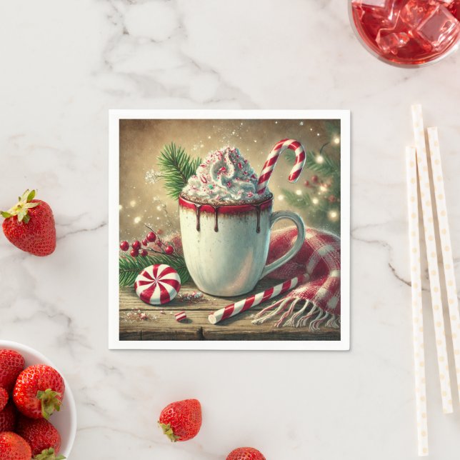 Weihnachten Peppermint Mocha Tasse Entdeckungsreis Serviette (Beispiel)