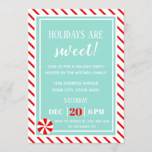 Weihnachten   Peppermint Weihnachts-Party Einladung