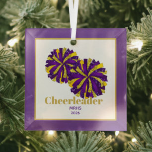 Weihnachten Personalisiert Cheer Poms Glass Orname Ornament Aus Glas