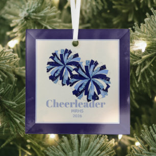Weihnachten Personalisiert Cheer Poms Glass Orname Ornament Aus Glas