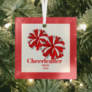 Weihnachten Personalisiert Cheer Poms Glass Orname Ornament Aus Glas