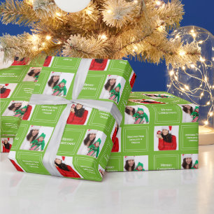 Weihnachten Personalisiert Helles Grün Geschenkpapier