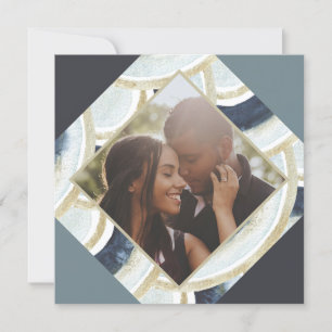 Weihnachten Personalisiert Modernes blaues Foto