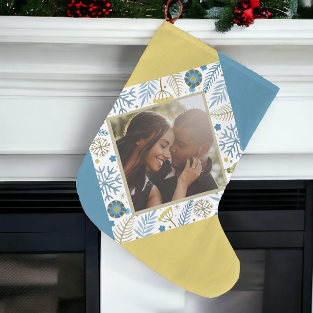 Weihnachten Personalisiert Modernes Foto Großer Weihnachtsstrumpf (Christmas Personalized Modern Photo Large Christmas Stocking from Ricaso. Photo gifts )