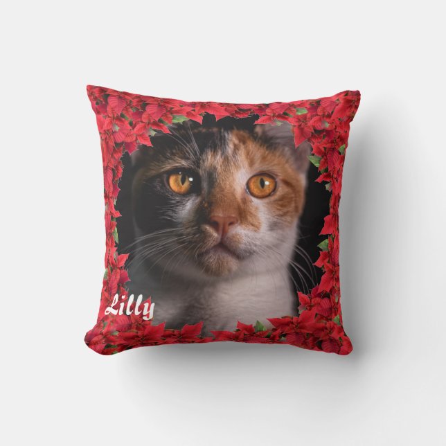 Weihnachten Personalisiert Name des Tieres/ Foto Kissen (Vorderseite)