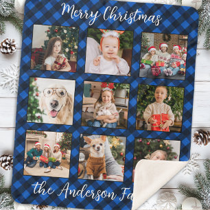 Weihnachten Personalisierte FotoCollage Kariert Sherpadecke