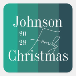 Weihnachten Personalisierte Grünen Weihnachten Quadratischer Aufkleber
