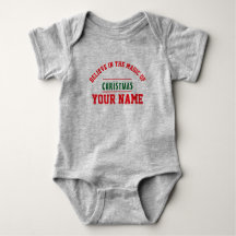 Weihnachten personalisierter Baby Jersey Bodysuit 