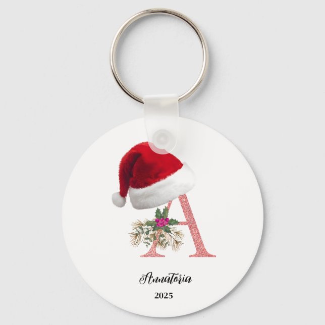 Weihnachten Personalisierter Brief Name Schlüsselanhänger (Vorderseite)