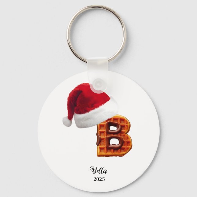 Weihnachten Personalisierter Brief Name Schlüsselanhänger (Vorderseite)