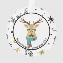 Weihnachten Personalisierter Hipster Hirsch Ornament