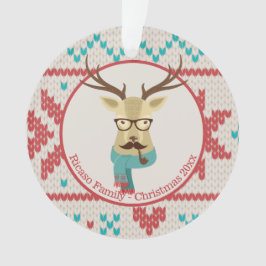 Weihnachten Personalisierter Hipster Hirsch Ornament