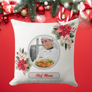 Weihnachten Personalisierter Koch Mama Foto Kissen