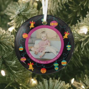 Weihnachten Personalisierter Spaß Modernes Kranz-F Ornament Aus Glas