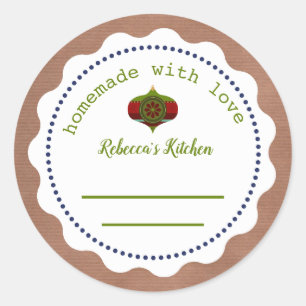 Weihnachten Personalisiertes Einmachen Selbstgem Runder Aufkleber