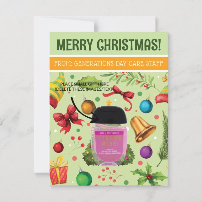 Weihnachten Personalisiertes kleines Geschenk, Gif Einladung (Vorderseite)