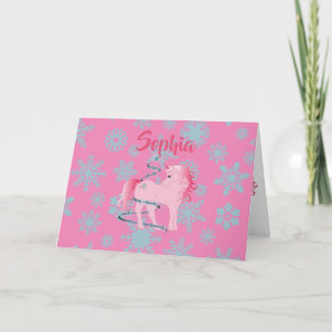 Weihnachten Persönliche Einhorn Rosa Girl Snowflak