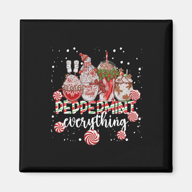 Weihnachten Pfefferminz Alles Kaffee Schokolade M Magnet (Vorne)