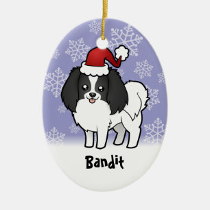 Weihnachten Phalene/Japaner Chin Keramikornament