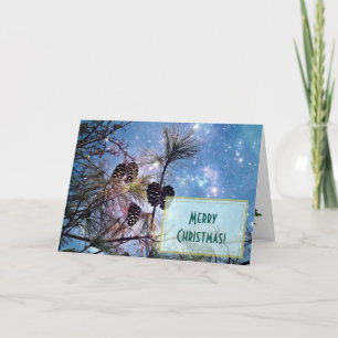 Weihnachten Pine cones unter einem Sternenhimmel