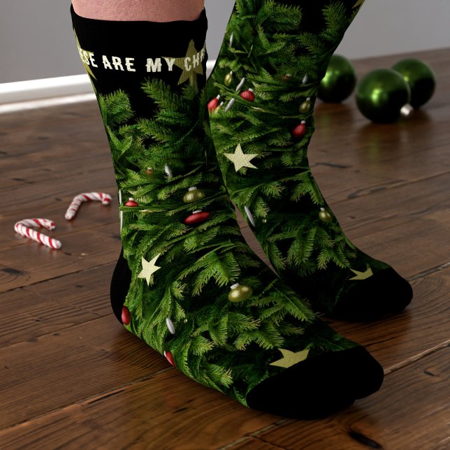 Weihnachten Pine Trecks Socks Funny Festive Mens G Socken (These are your Christmas tree socks. Makes a great gift for him or her. Just add your name or text)