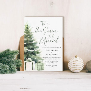 Weihnachten Pine Tree Rustikale Elegante Hochzeit Einladung