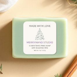 Weihnachten Pine Tree Seife Etikett Creme Holiday Quadratischer Aufkleber