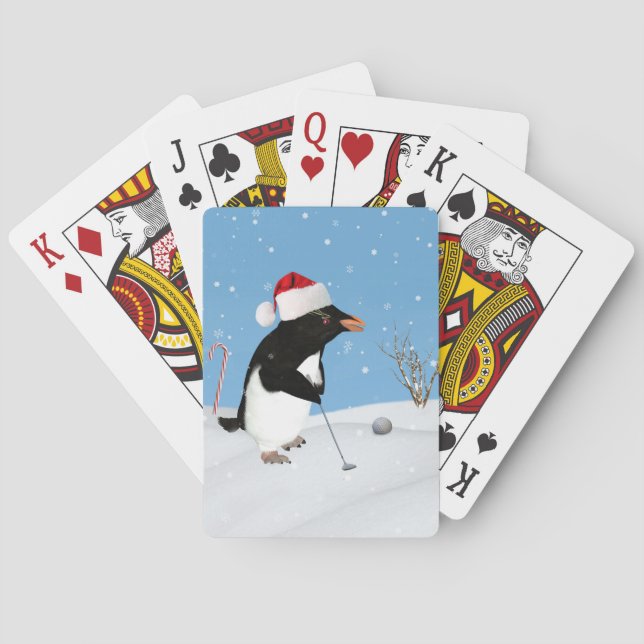 Weihnachten, Pinguin, der Golf spielt Spielkarten (Rückseite)
