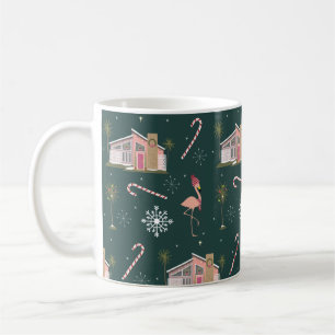 Weihnachten - Pink House Palm Tree Kaffeetasse