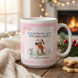 Weihnachten pink Kariert Cartoon-Illustration lust Jumbo-Tasse