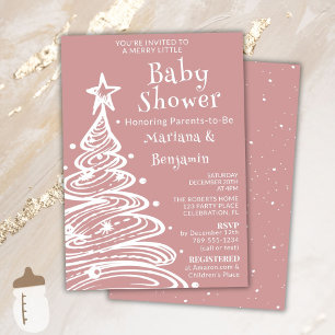 Weihnachten Pink Mädchen Paare Baby Shower Einladung