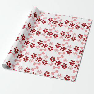 Weihnachten Pink Rot Hund Katze Pfoten Knochen Sch Geschenkpapier