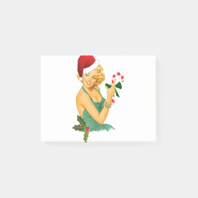 Weihnachten Pinup Post-it Klebezettel (Vorderseite)