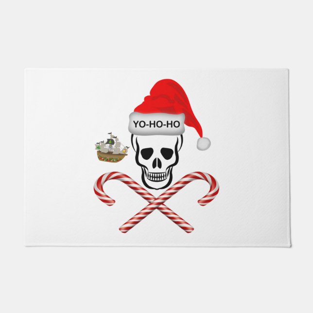 Weihnachten, Piratenschädel Fußmatte (Vorderseite)