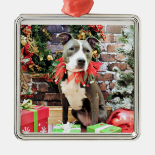 Weihnachten - Pitbull - Charme Ornament Aus Metall