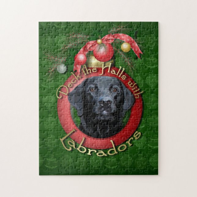 Weihnachten - Plattform die Hallen - Labradors - Puzzle (Vertikal)