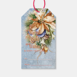 Weihnachten Poinsetta Warm Holiday wünscht Geschen Geschenkanhänger