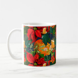 Weihnachten, Poinsettia, Kerzen, Feste, Kaffeetasse